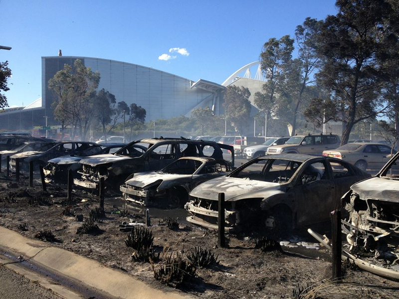 Illustration for article titled freak car park fire= 47 BURNTOUT CARS, lots of pics